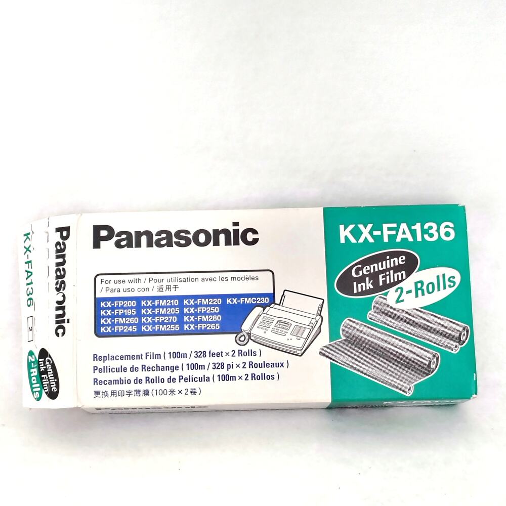 Panasonic KX-FA136 Original Ink Film Fax Toner Refill 2 Rolls Replacement